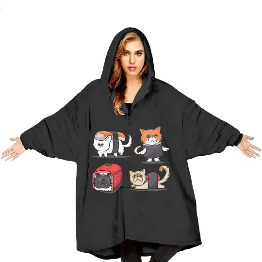 Sushi Persian Cat For Funny Cat Lover Sushi Lover Blanket Hoodies