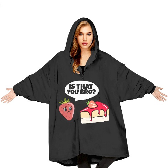 Strawberry Cake Pun Blanket Hoodies