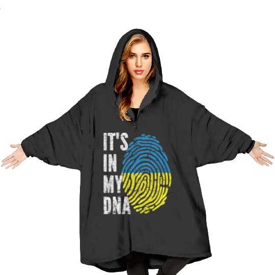It'S In My Dna Ukraine Flag Blanket Hoodies