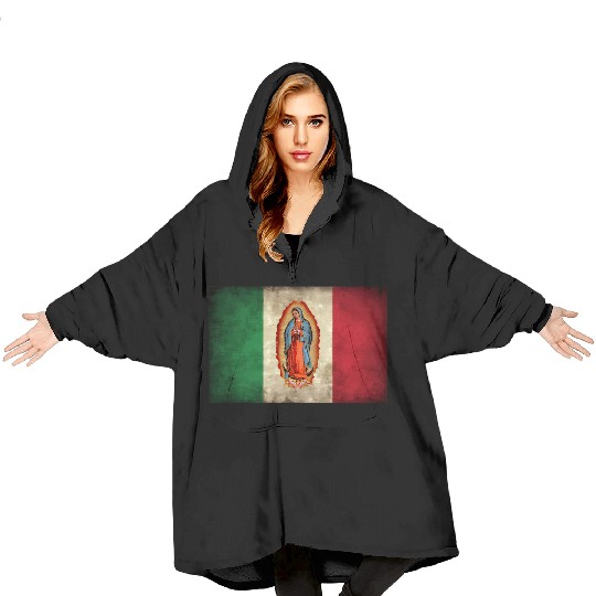 Our Lady Virgen De Guadalupe Mecan Flag Blanket Hoodies