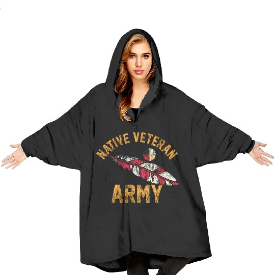 Native American Vietnam Veteran Blanket Hoodies