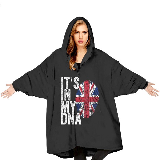 It'S In My Dna Uk Union Jack England Flag Eu Blanket Hoodies