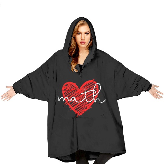 Math Heart - Math Teacher Heart Blanket Hoodies