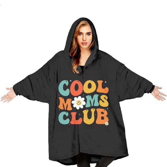 Cool Moms Club Groovy Hippie Theme Mother Day Blanket Hoodies