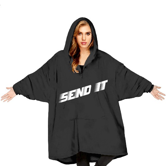 Dirt Bike Send It Motocross Blanket Hoodies