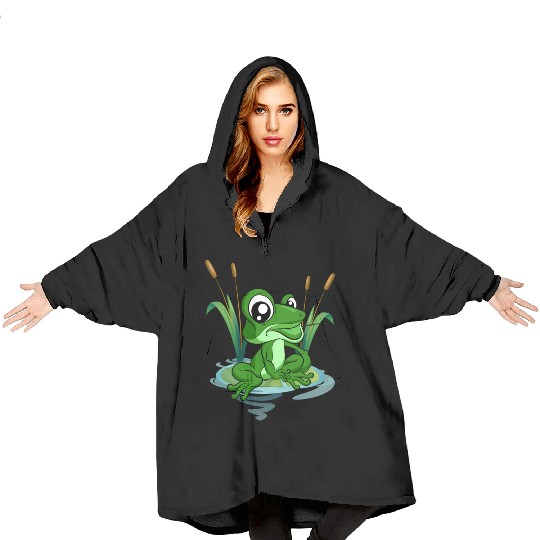 Nature Amphibian Froggy Animal Frog Blanket Hoodies