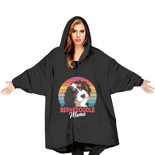 Bernedoodle Mama Dog Mom Owner Blanket Hoodies