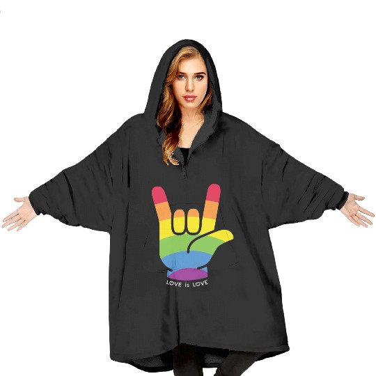 Love is Love Gift Ideas for LGBTQIA+ Pride Month Blanket Hoodies