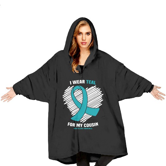 I Wear Teal For My Cousin Food Allergy Awareness Blanket Hoodies