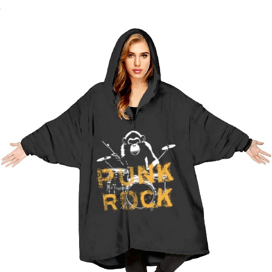 MONKEY PUNK ROCK Blanket Hoodies