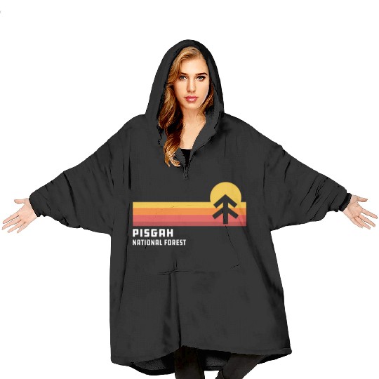 Retro Sunset Pisgah National Forest Asheville Blanket Hoodies