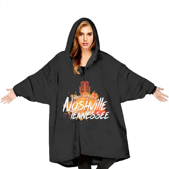 Nashville Country Music City Tennessee Guitar USA Blanket Hoodies