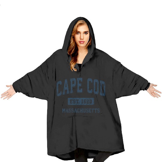Cape Cod Massachusetts Ma Vintage Athletic Blanket Hoodies