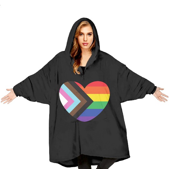 Pride Rainbow Heart Blanket Hoodies
