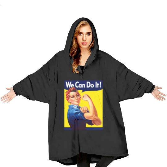 Rosie The Riveter We Can Do It Blanket Hoodies