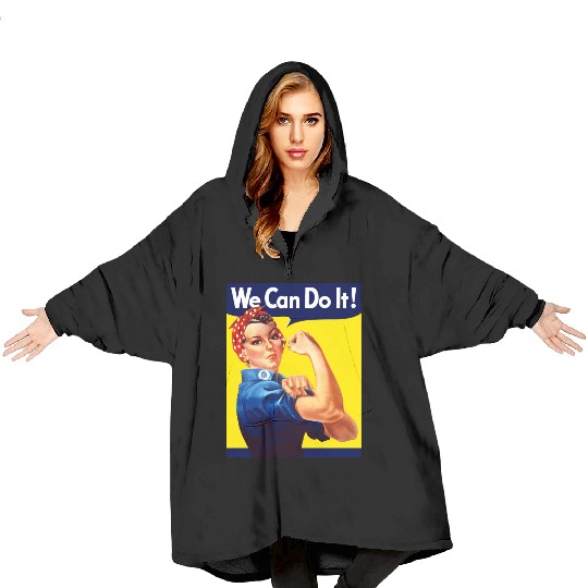 Rosie The Riveter We Can Do It Blanket Hoodies