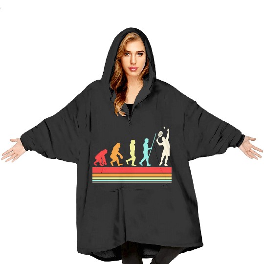 Tennis Player Evolution Colors S Blanket Hoodies