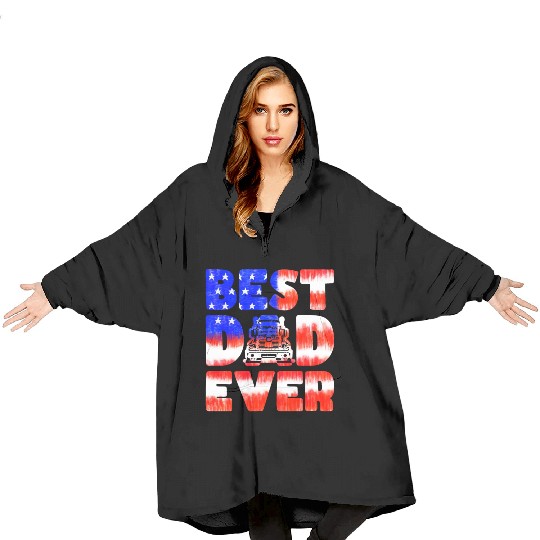 Best Dad Ever Us American Flag Father's Day Truck Blanket Hoodies