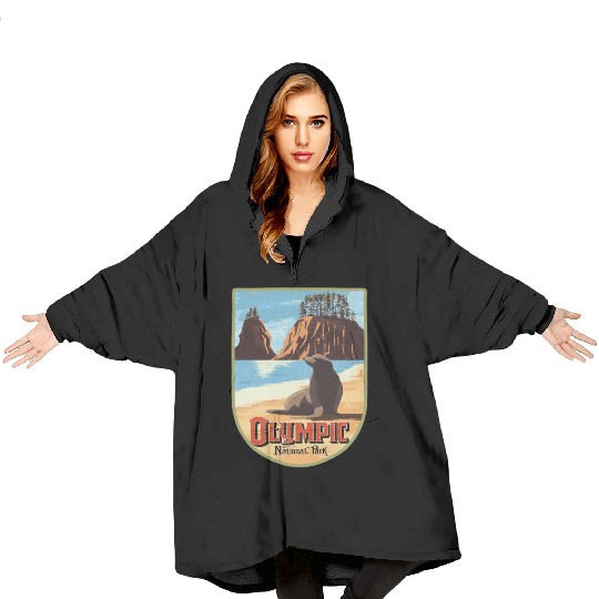 olympic national park Blanket Hoodies