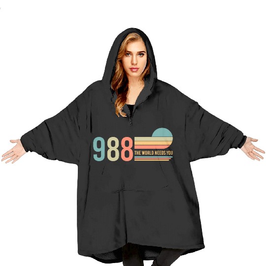 988 Hotline The World Needs Youtal Health Stay Blanket Hoodies