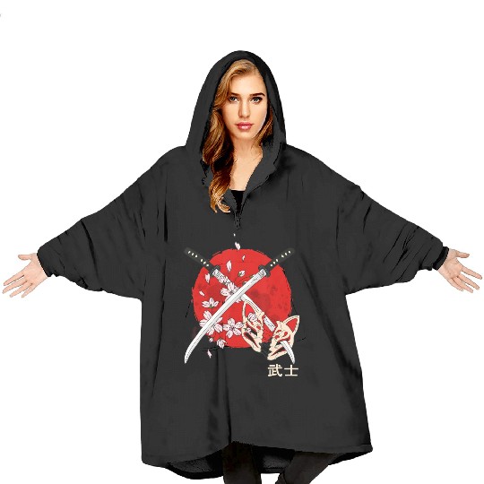 Ancient Japanese Cherry Blossom Samurai Katana Swo Blanket Hoodies