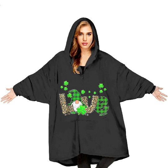 Bleached Love St Patric Day Gnomes Shamrock For Blanket Hoodies