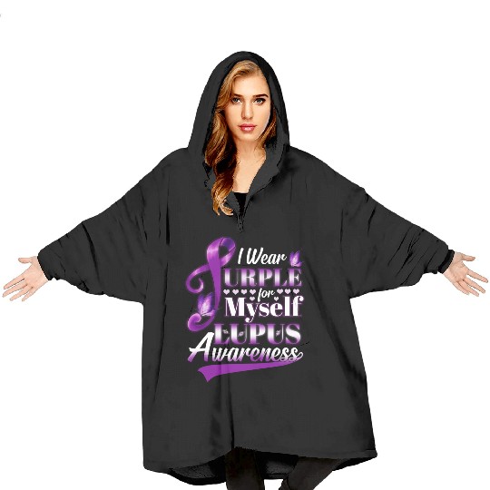 I Wear Purple For Myself Lupus Awareness Blanket Hoodies