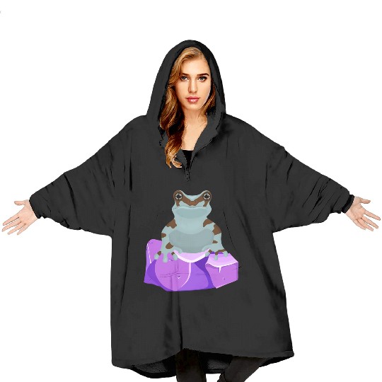 Frog Crystal Amethyst Gemstone For Toad Owners Blanket Hoodies