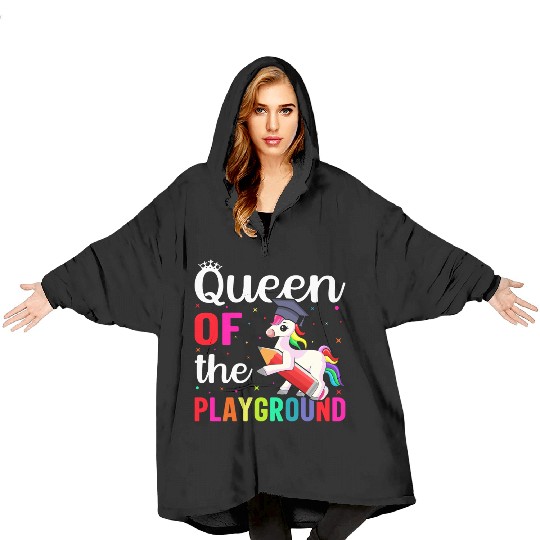 Queen Of The Playground Back To School Blanket Hoodies