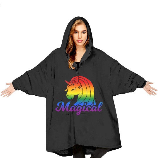 Magical Rainbow Unicorn | TTRPG Pride Blanket Hoodies