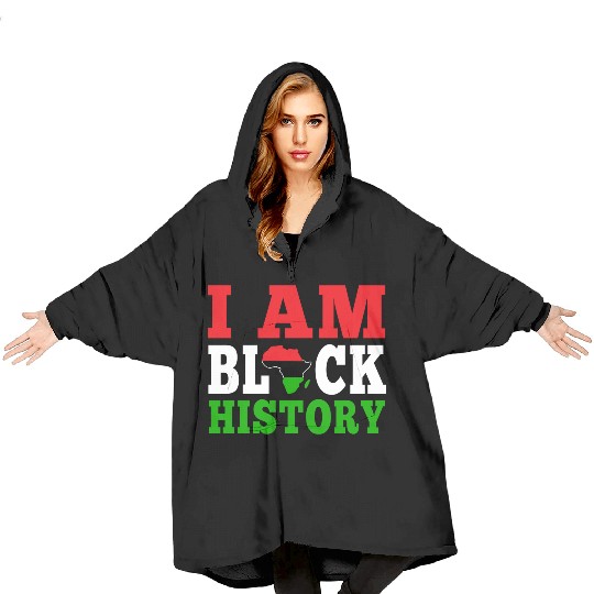 I Am Black History Juneteenth Blanket Hoodies