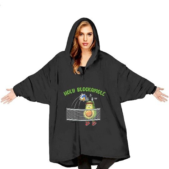 Holy Blockamole I Volleyball Avocado Food Blanket Hoodies