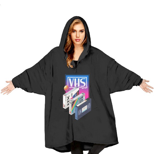 80s T ShirtVHS world Blanket Hoodies by Mr Melville