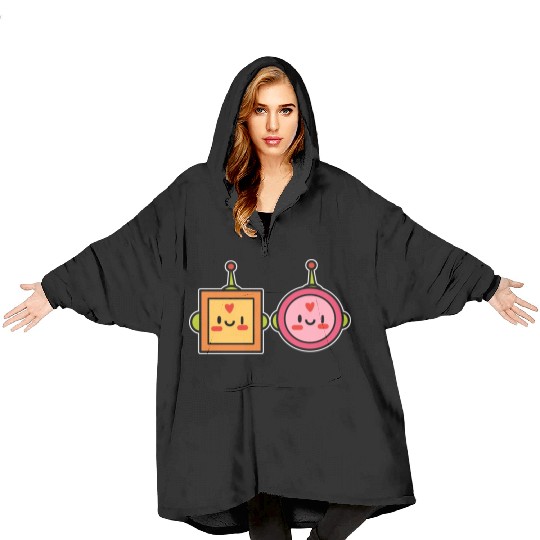 Kawaii Robot Japanese Gift Blanket Hoodies