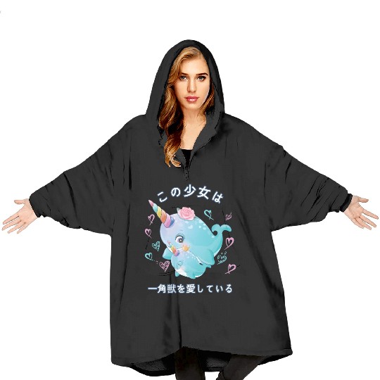 Narwhal Love Mom Narwal Blanket Hoodies
