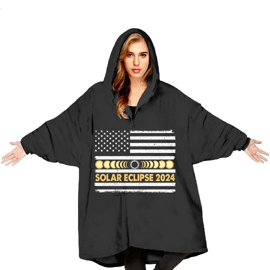 Total Solar Eclipse 2024 Totality Phases Us Blanket Hoodies