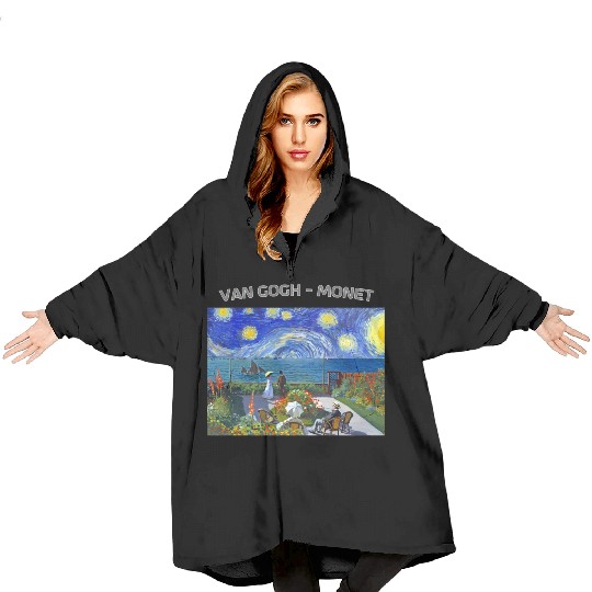 Starry Night Garden At Sainte Adresse Impressionis Blanket Hoodies