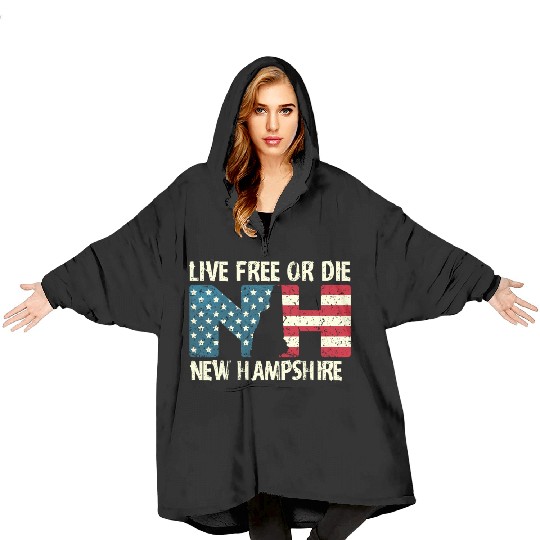 New Hampshire Patriotic Live Free Or Die Product Blanket Hoodies