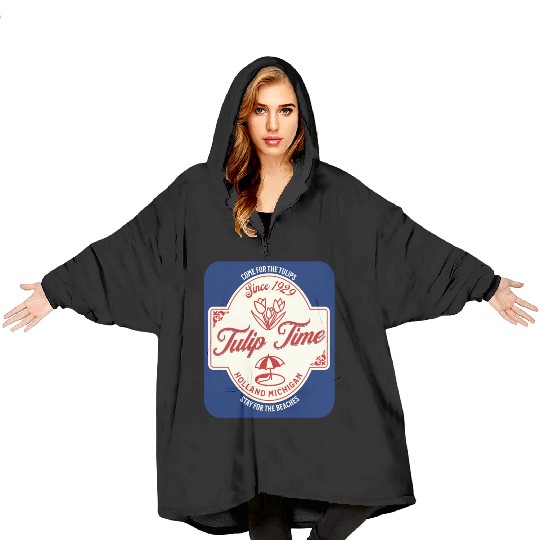 Tulip Festival Time in Holland Michigan! Blanket Hoodies