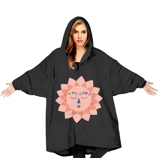 Colorful Cute Funny Sun Frida Kahlo Portrait Viva Blanket Hoodies