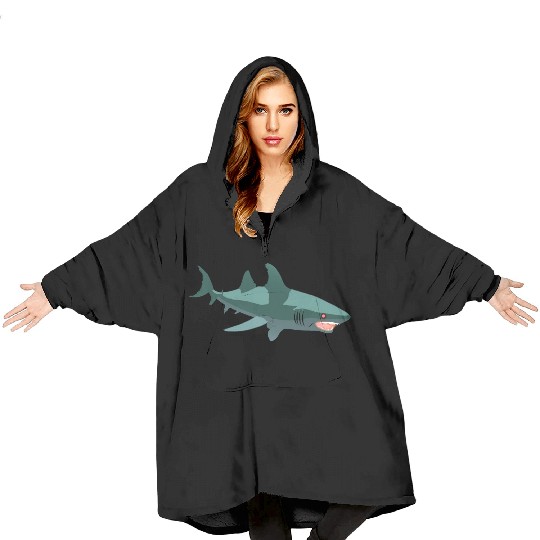 Robot shark Blanket Hoodies