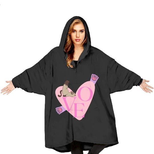 Love Cat nostalgia Blanket Hoodies