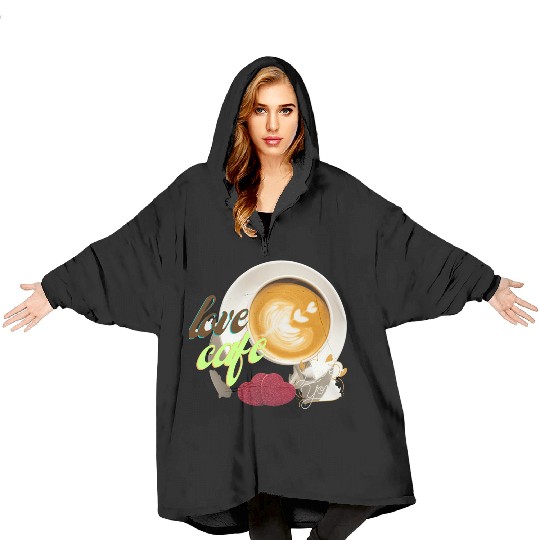 Chemise de café et de psychologie, Blanket Hoodies drôle d