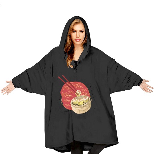 You Win Sum You Dim Sum Dim Sum (Black Text) Blanket Hoodies