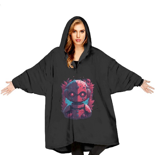 Ninja robot nice Blanket Hoodies AI design