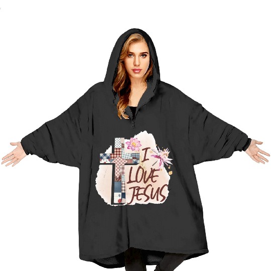 I Love Jesus Blanket Hoodies