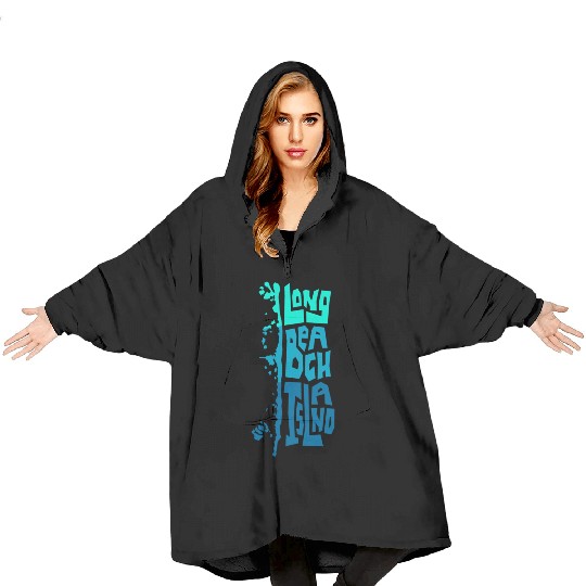Lbi Long Beach Island Type Blanket Hoodies