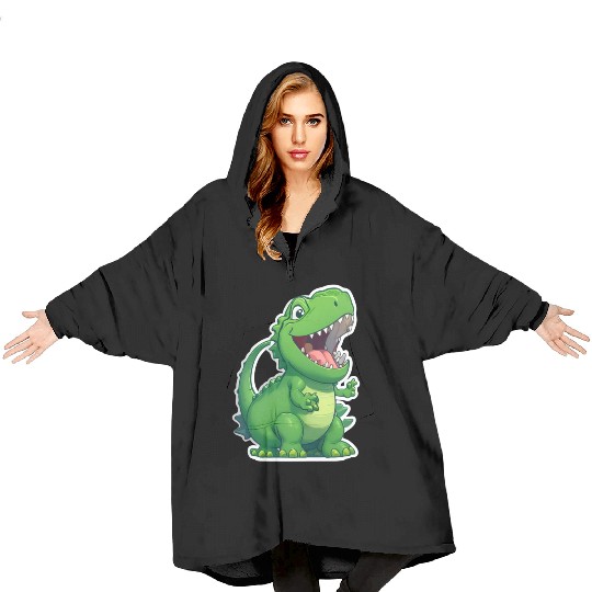 Green Dinosaur Blanket Hoodies