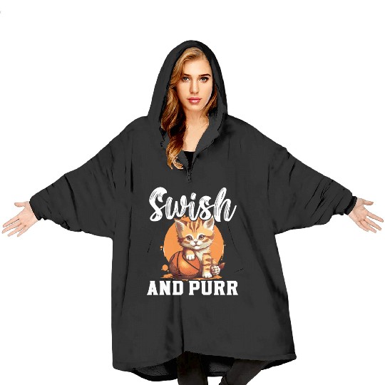 Basketball Cat Basketball Player I Love Basketball Blanket Hoodies
