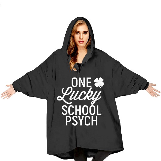 School Psychologist 80s green Blanket Hoodies